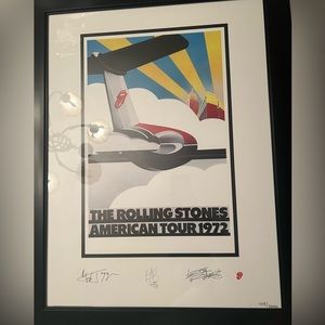 Rolling Stones 1972 American Tour Poster *FRAMED, SIGNED, AND NUMBERED*